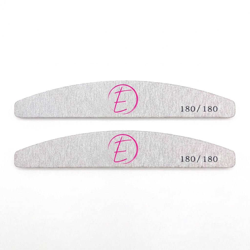 Two 180-grit files with pink E logos