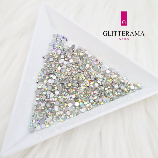 Glitterama Flat Backed Rhinestones - Crystal AB Size 6