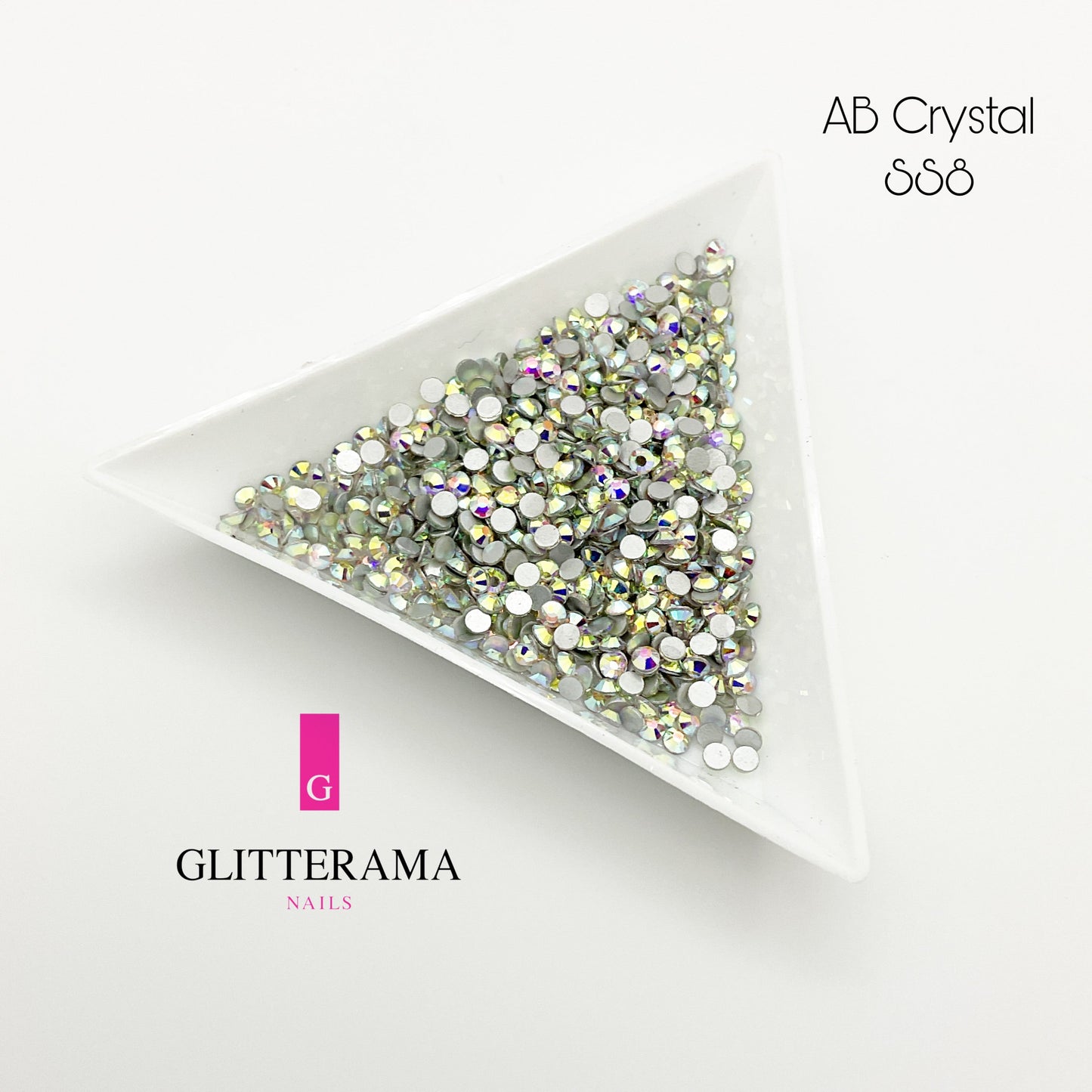 Glitterama Flat Backed Rhinestones - Crystal AB Size 8